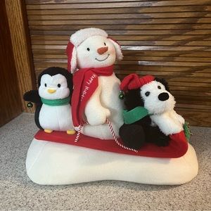 Jingle Pals 2007 Sleigh Ride Snowman Penguin Puppy Happy Holidays Animated Sings